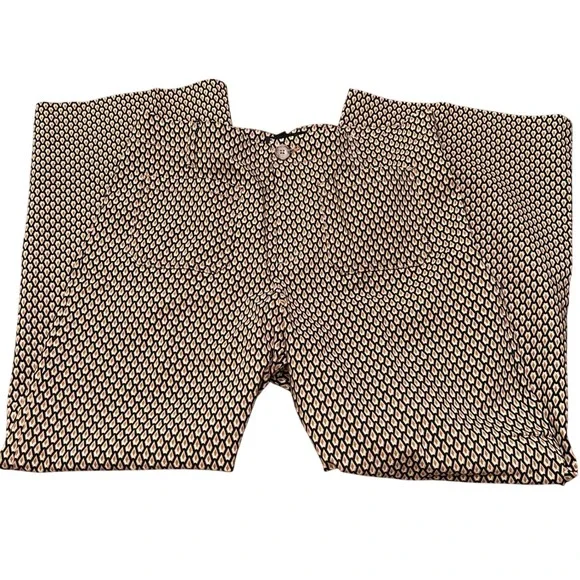 Jules & Leopold Geometric Print Wide Leg Pants Black Gold Beige Size Large - Picture 5 of 12